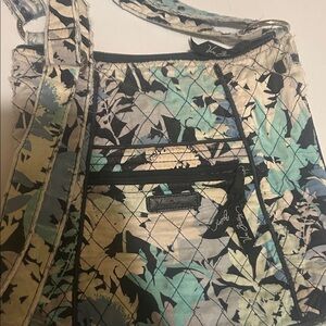 Vera Bradley Botanical Crossbody Bag - Blue and Cream